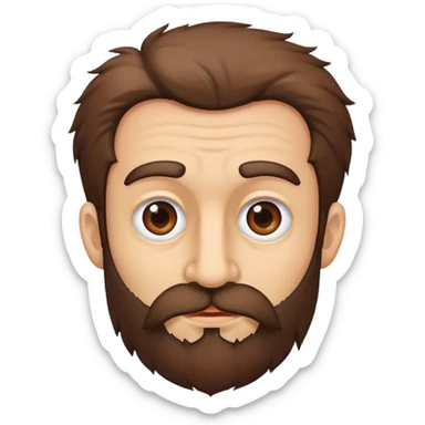 hairy man with a crooked nose sticker