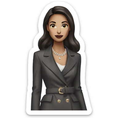 brunette women wearing Dior sticker