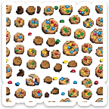 chocolate chip cookie with m&ms  sticker