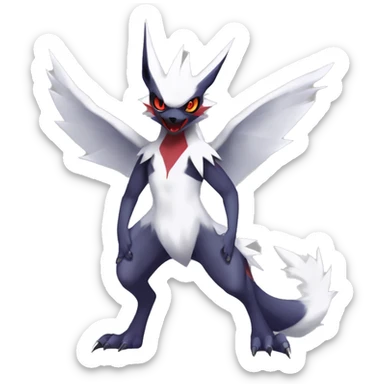 Cool Edgy Zangoose-Absol-Seviper Fakémon Digimon with Edgy markings, full body, outlined sticker
