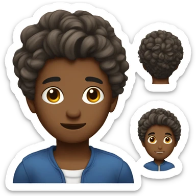 jeune homme mauricien avec cheuveux  trs courts et un petit bouc  sticker