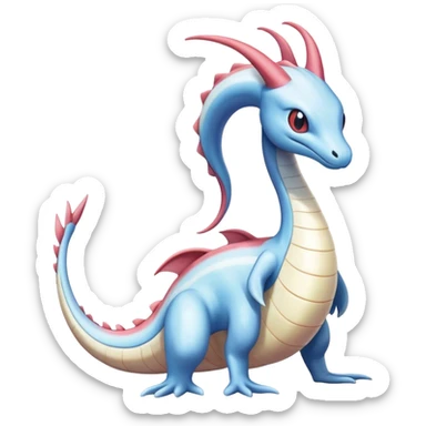 Milotic-Dragonair-Dratini-hybrid, full body, two legs, two hands sticker