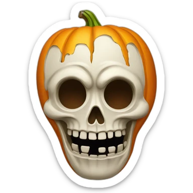Citrouille avec tête de mort sticker