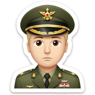 melancholic army officer sticker