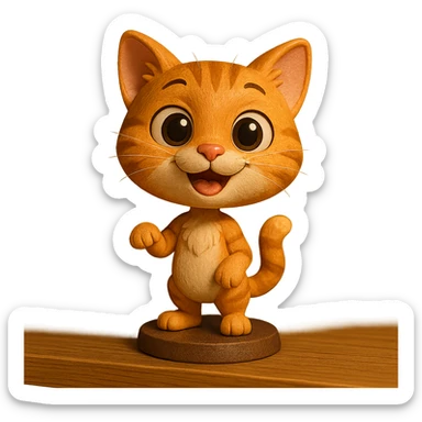 playful bobblehead style animal sticker