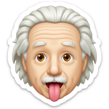 Einstein stick out your tongue, half body sticker