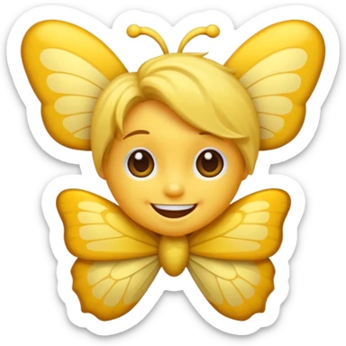 Emoji sourire avec un nœud papillon dans les cheveux sticker