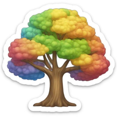 un arbre sur un arc-en-ciel sticker