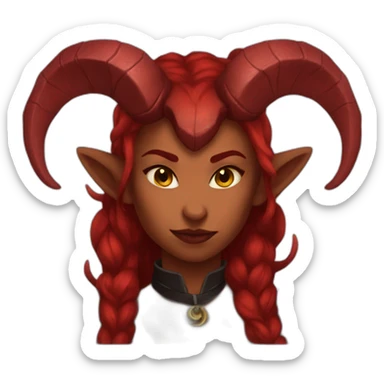 red female tiefling sticker