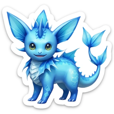 Lumineon-Vaporeon-Fakémon-hybrid-creature (full body)  sticker