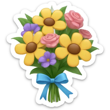 Flower bouquet with a bow  sticker