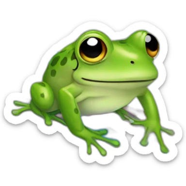 frog with colors of the trans pride flag sticker