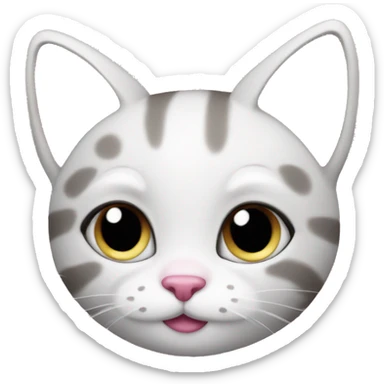 Cute cat with pink Hearts  sticker