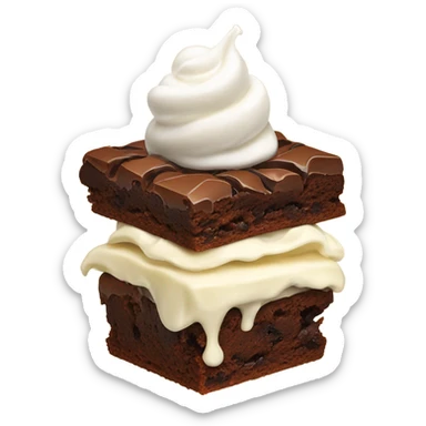 Brownie with vanilla ice cream sticker