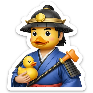 Samurai with rubber duck sticker