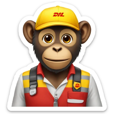 DHL's monkey employee sticker