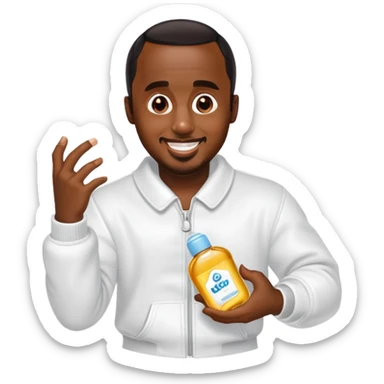 P diddy with baby oil  sticker