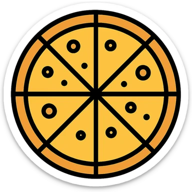cheese pizza, no toppings, minimal flat icon style sticker