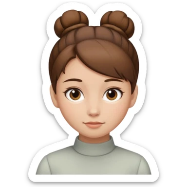 cô ý tóc nâu và búi tóc  sticker