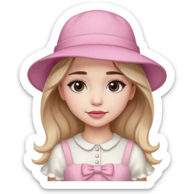sabrina carpenter wearing Pink Hat, white dress sticker