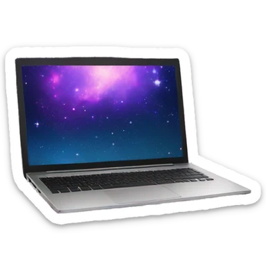 black laptop with galaxy wallpaper sticker