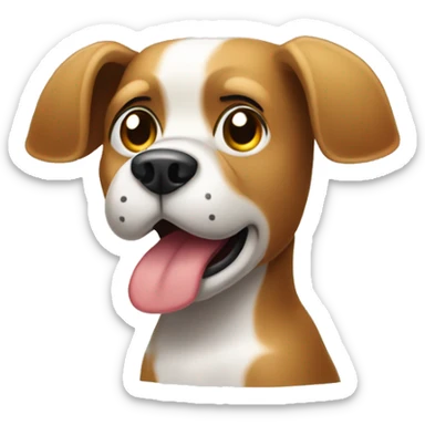 Pooping dog that looks confused because he is seeing a Mercedes cl 500 sticker