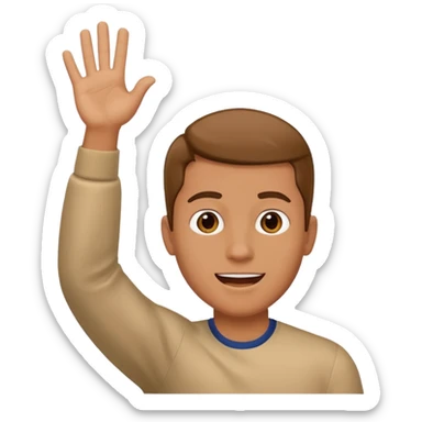 He raises his hand and cheers, lol  sticker