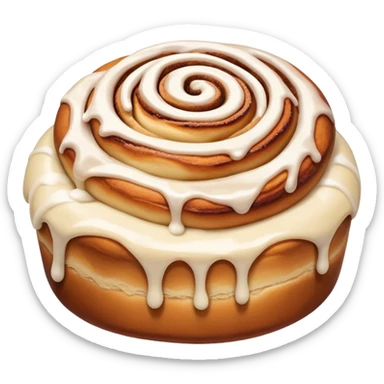 ultra realistic cinnamon roll extra frosting drip sticker