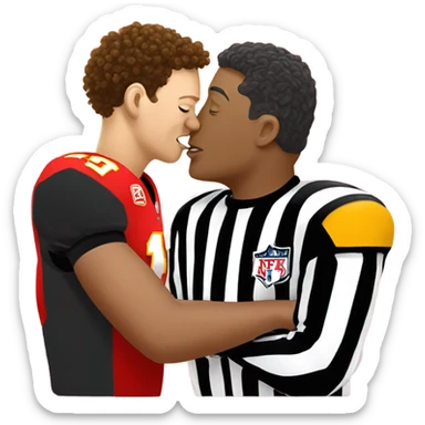Patrick Mahomes kissing referee sticker