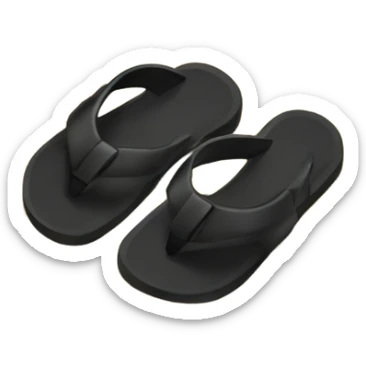 Black sandals lying on the sand sticker