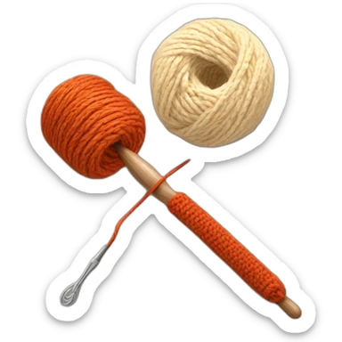 crochet hook and yarn sticker