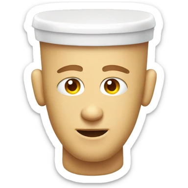 Toilet with man neck and head coming out sticker