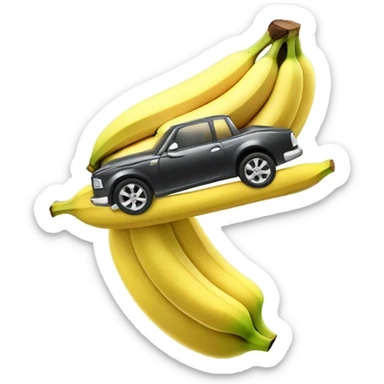 A car spinning on a banana sticker