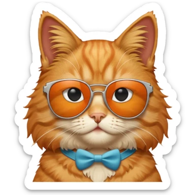 Cat wearing sunglasses and he has a sign on top of him saying "niall and arhaan are stupid" sticker