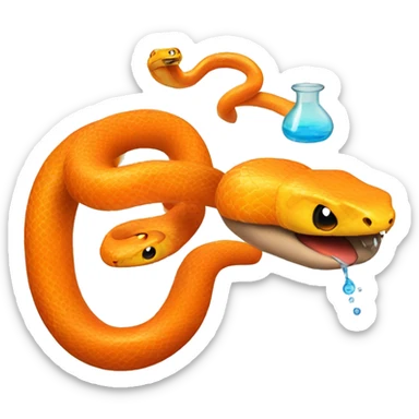 orange snake with science experiment sticker