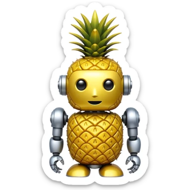robot pineapple sticker