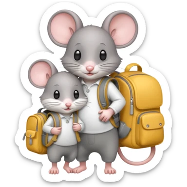 sweet mice with backpack sticker