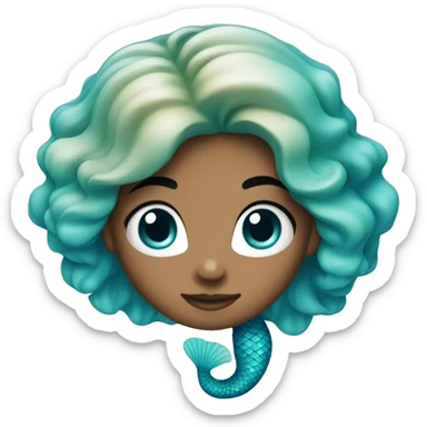 Turquoise and blue mermaid  sticker