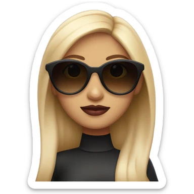 A girl with sunglasses and juicy lips sticker