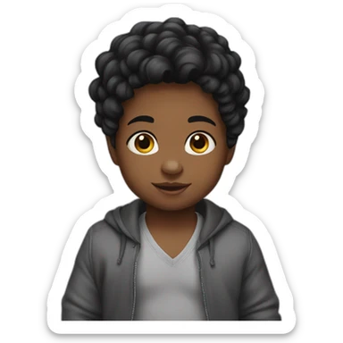 Black hair 2 years baby sticker