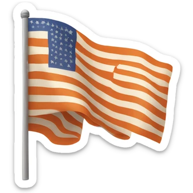 American flag with 62 stars but the stars are oranges and the stripes have 50 stripes sticker