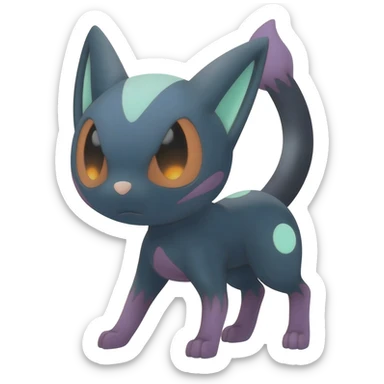 Umbreon-Litten-Sylveon-hybrid-animal-Fakémon-Pokémon-fusion sticker