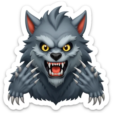 Werewolf mixed with a monster  full body tall and creepy  sticker