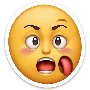 an emoji  that’s choking it self but not in a death way more in a way that’s like it’s very annoyed and agitated  sticker