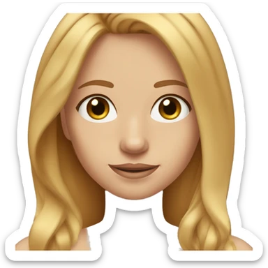 A gingerish blonde girl mid length hair brown eyes and long eyelashes sticker