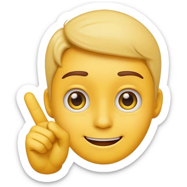 Educational emoji showing attention and importance, friendly face, raised finger, warning but kind expression, flat emoji style, simple design, bright colors
no text, no letters sticker