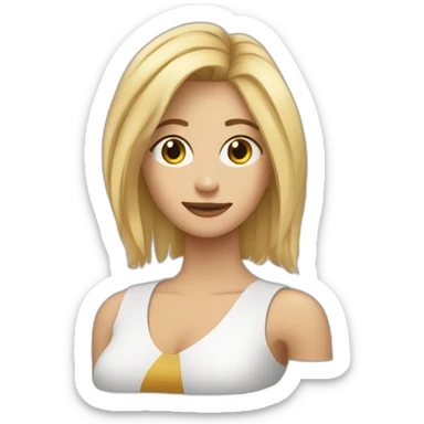 Mujer rubia pelo corto con pincher en los brazos sticker