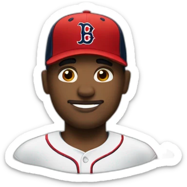 Man with Red Sox hat on sticker