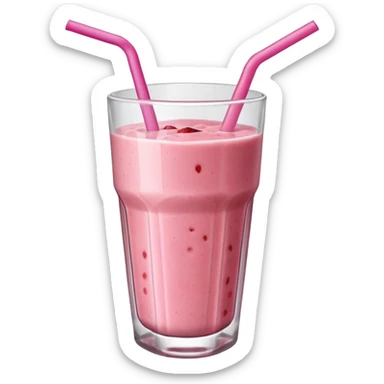 Strawberry smoothie (pink, straw) sticker