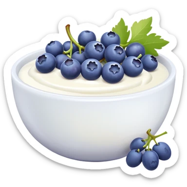 yoghurt bowl with grapes and blueberries sticker